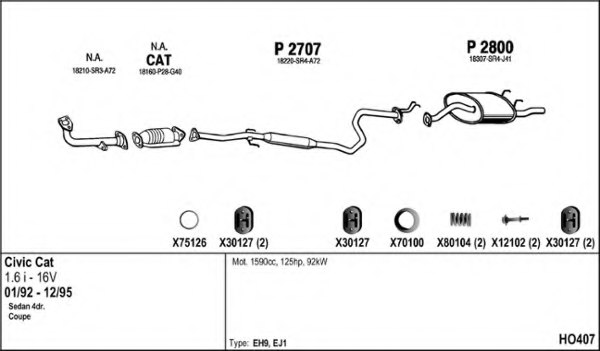 FENNO HO407 Exhaust System